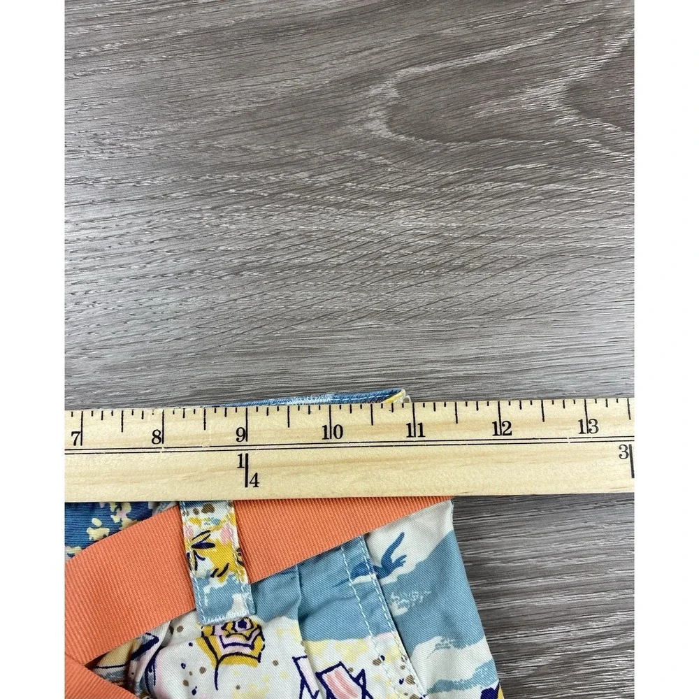 Mini Boden Girls Cityscape Print Ribbon Belt Shorts Multicolor‎ Size 7Y